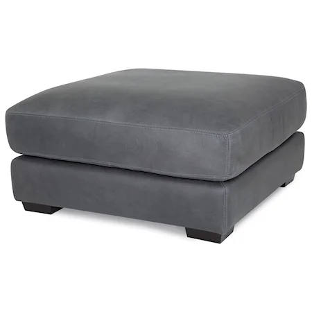 Casual Contemporary Ottoman with Block Feet